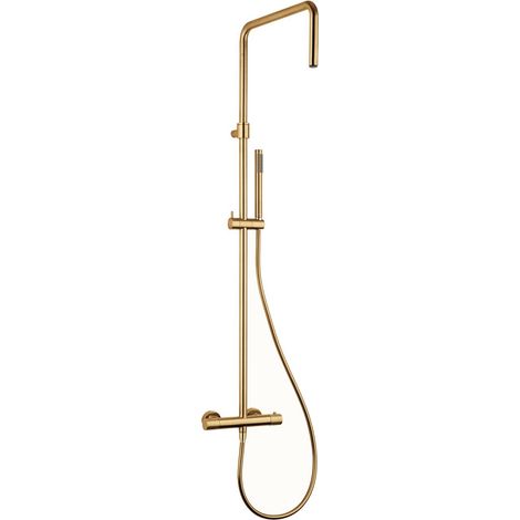 Colonna doccia termostatica colore ottone spazzolato con getto diffusore Mamoli Tuttodunpezzo 37170000002G  Ottone spazzolato