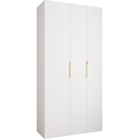 Armoire Hartford 573, Blanc, 246x120x52cm, Portes d'armoire: Avec des charnières, Nombre d'étagères: 8 (1/5)