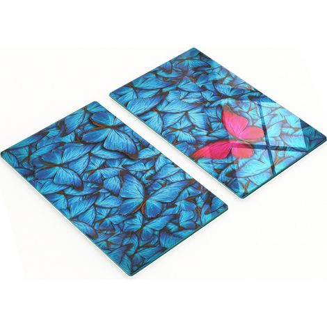 Tablas decorativas de cristal para cortar y servir, mariposa rosa, 2x30x52 cm