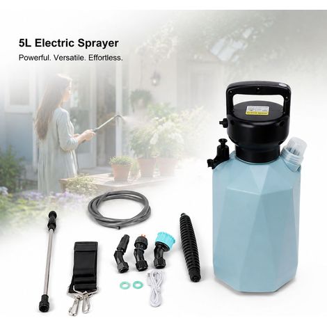 Spruzzatore elettrico Rhombus 5L - Senza fili, ad alta potenza - Batteria al litio da 2000 mAh - Ugello regolabile - Blu - Giardino (1/5)