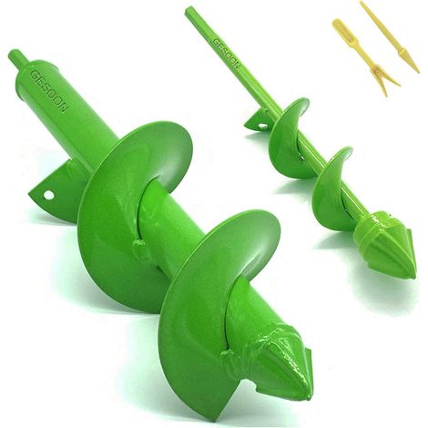 2 Pièces Mèche Jardin Tarière Ø 80 et Ø 40 mm, Tariere pour Perceuse avec Tête en Spirale Robuste, Tariere Electrique Outil de Plantation pour Faire Rapidement Trou et Planter des Fleurs Arbres (1/5)