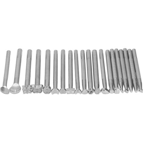 20 outils de marquage cuir motifs variés haute dureté anti-rouille pour sellerie et fabrication sacs DIY (1/5)