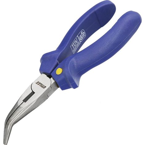 UTILEX alicates utilex boca  curva     150 mm. , Alicates universales boca curva.- Longitud: 150 mm.- Ideal para trabajos industriales.- Mango color azul. (1/4)