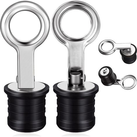 2 pieces stainless steel Drain Snap Plug Boat Drain Plug for drains (1 inch) (1/5)