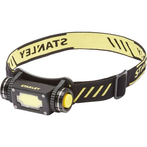 Stanley Black, Yellow Head Torch 300lm, 6000k LED Flashlight With Side Magnet (1/5)