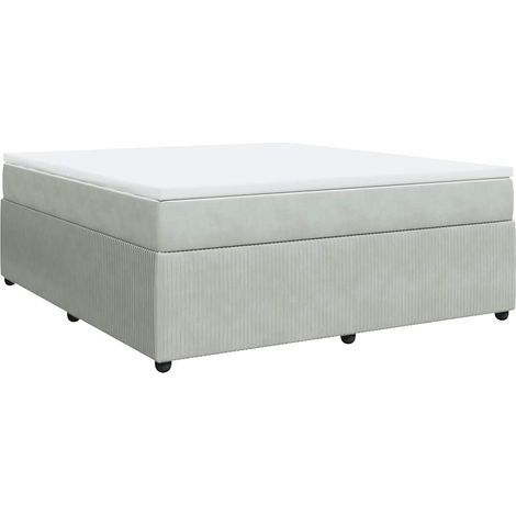 Maison Exclusive - Giroletto a Molle con Materasso Grigio Chiaro 180x200cm Velluto