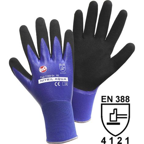 Leipold Doehle 1169-S Nitril Aqua Nylon Guanto da lavoro Taglia (Guanti): 7, S EN 388 CAT II 1 pz. (1/2)
