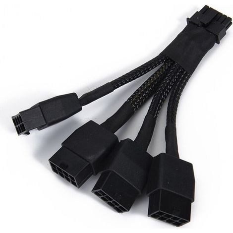 Convient aux connecteurs PCI-E 5.0 femelles 4x8 broches vers 16 broches, câble haute tension 12V, compatible avec les cartes graphiques RTX 4090 et RTX 4080, câble adaptateur 18AWG. (1/2)