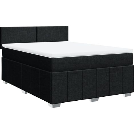Maison Exclusive - Boxspringbett mit Matratze Schwarz 160x200 cm
