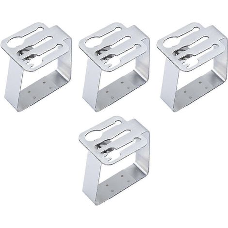 Lot de 4 pinces à nappe robustes pour table de pique-nique, idéales pour la cuisine et la salle à manger.-cutlery silver (1/5)
