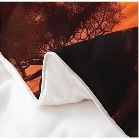 Parure de Lit 240x260 Dinosaure pour Filles Garçons Enfants, Dinosaures, Parure de Lit Paysage Coucher de Soleil - SHM (1/2)