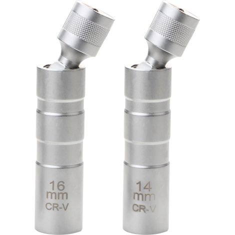 2 Pièces Cle a Bougie – Magnétiques pour Voiture – Outils de Démontage et Installation – Tailles 16mm et 14mm – en Acier (1/5)