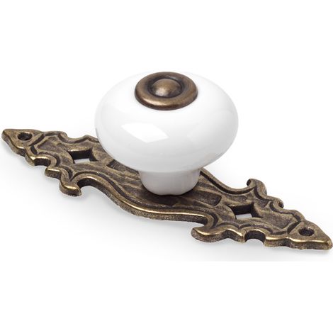 REI – Bouton de meuble en porcelaine – Finition bronze brossé – Dimensions 85x31x28mm – Accessoire élégant pour meubles (1/2)