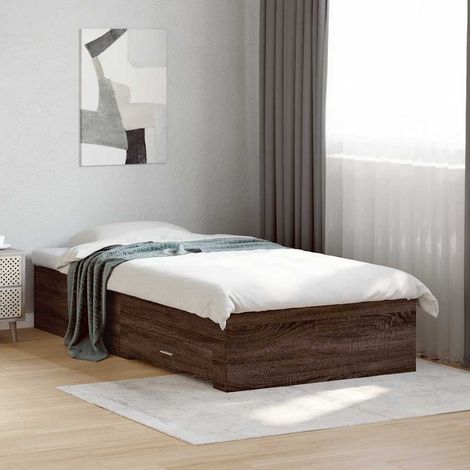 Bettgestell mit Schubladen Braun Eichen-Optik 75x190 cm (1/5)