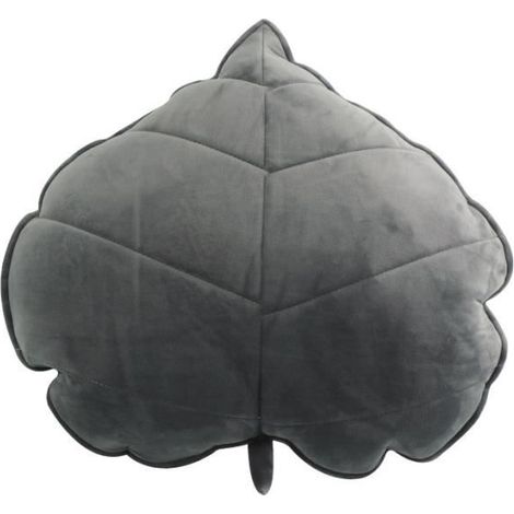 1 pièce Coussin dossier feuilles 3D, gris foncé, 50x50 cm, oreiller décoratif intérieur pour canapé, lit et voiture (1/3)