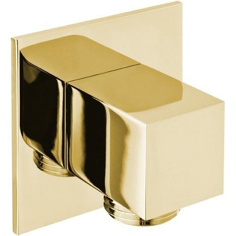 Douche, carrée, couverture fine, or