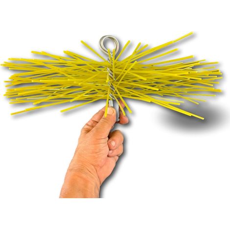 Hérisson rond synthétique  Embout acier fileté M121,75mm  Ramonage - Ø 350 mm - Hérisson nylon