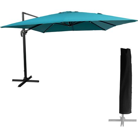 Sombrilla cuadrada MOLOKAI 3x3m azul + funda