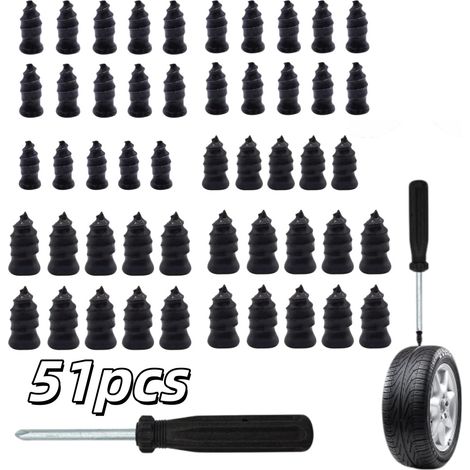 20PCS Réparer les pneus Nail en caoutchouc, Vis de réparation de pneus de voiture dans le bouchon en caoutchouc Nail (1/5)