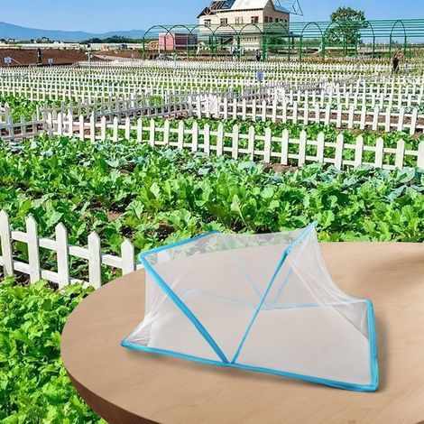 Filet de protection pliable pour plantes d'extérieur avec grille en PVC pour légumes, fruits, fleurs, bleu et blanc, 125 x 65 cm (1/5)