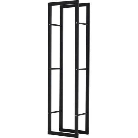 Range-bûches en métal 40 x 25 x 150 cm, système d'empilage, structure en acier, supporte jusqu'à 100 kg, abri à bûches extérieur, range-bûches, rangement pour bois de chauffage pour jardin, ter (1/5)
