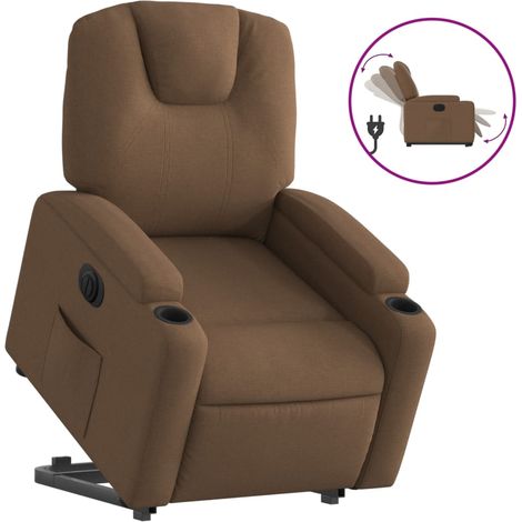 Maison Exclusive - Poltrona Alzapersona Reclinabile Elettrica Marrone Tessuto