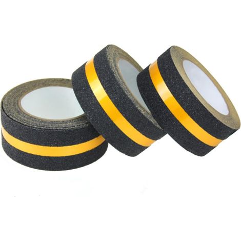 Lot de 3 Avertissement de Antidérapant pour Sécuriser Escaliers et Zones Sombres Ruban Adhésif Ruban Antidérapant Adhésif, 5cm×5m Ruban Autocollant Anti-Dérapante (1/5)
