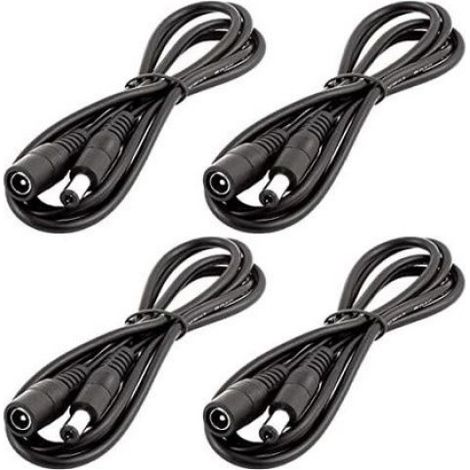 Câble rallonge alimentation - - 1 m (x4) - fiche DC 5,5×2,1 mm - DC 0-36V - Noir