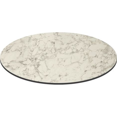 Plateau de table de jardin rond HPL 70 cm marbre (1/5)