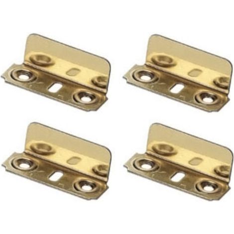 4x Gâche équerre à visser 35 x 14mm en acier finition laitonnée Serrure Verrou Porte Meuble Came Batteuse (1/2)
