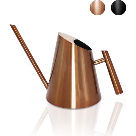 Arrosoir en Cuivre pour Plantes d'Intérieur - 900ml, Couleur Bronze, Petit Arrosoir en Acier Inoxydable à Bec Long Droit, Arrosoir Métallique pour Bonsaï et Fleurs d'Intérieur (1/5)