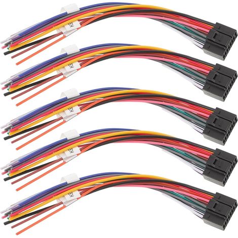 5 Pièces Faisceau de Câblage Audio pour Autoradio, Faisceau de Câblage Stéréo 16 Broches, Plastique et Alliage, Large Compatibilité Modèles, Audio Haute Fidélité (1/5)