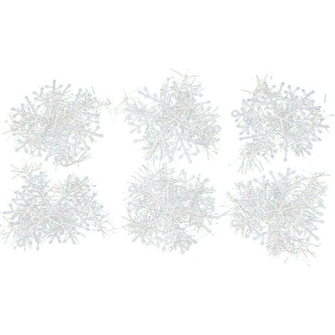 Lot de 30 décorations de Noël flocons de neige blancs scintillants - Ornements argentés pour sapin, guirlandes et décoration festive (1/5)