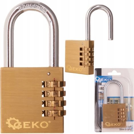 Lucchetto geko combination padlock 50 mm 10000 combinazioni (1/3)