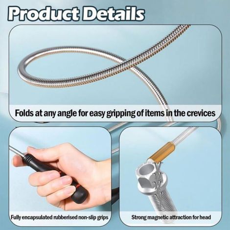 Aimant Télescopique - 60 cm - Pour Récupération d'Objets Métalliques dans les Endroits Difficiles d'Accès - Lot de 3 (1/4)