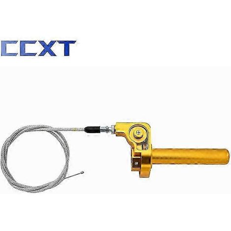 Poignées de guidon universelles 22 mm pour moto, câble d'accélérateur, poignées d'accélérateur à rotation rapide CNC pour Honda CRF, CR, XR, CBR, Yamaha, Suzuki, KTM, coude et poignet (jaune, lot de 2 (1/5)