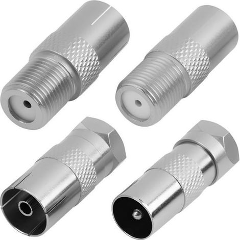 Adaptateur d'Antenne TV F Mâle vers Femelle,Connecteur Coaxial RF Compatible avec Câble Satellite,Répartiteur Antenne TV TNT,Prise (1/5)