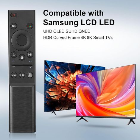 Lot de 2 télécommandes universelles pour Samsung Smart TV, BN59-01358B Télécommande de rechange pour Samsung QLED UHD SUHD HDR LCD LED HDTV Frame Curved 4K 8K 3D Smart TV