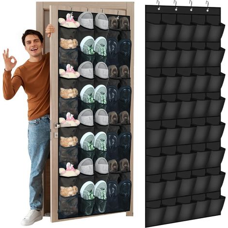 Range-chaussures suspendu à 40 poches pour porte, organiseur de chaussures à poche en filet, support de rangement pour chaussures de grande capacité (1/5)