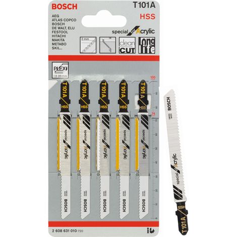 BOSCH T101A (pkt of 5) Clean for plastics 100mm