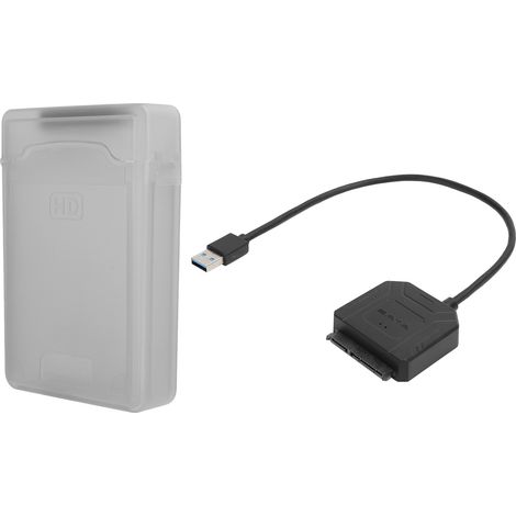 Adaptateur Sata Usb 3.0 Pour Disque Dur 2.5 Et 3.5 Pouces Boitier De Protection Avec Alimentation Externe Gris (1/5)