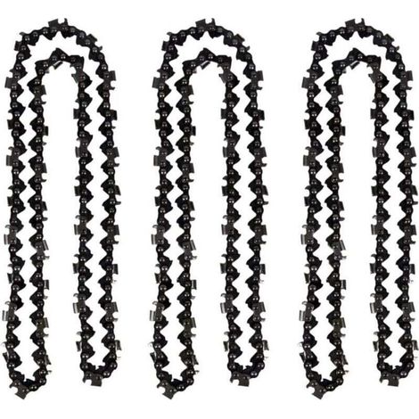 Lot de 3 Chaîne de tronçonneuse de 50 cm 0.325" 1,5 mm 76 maillons d'entraînement - compatible avec Timberpro 62CC, Hyundai et (1/4)