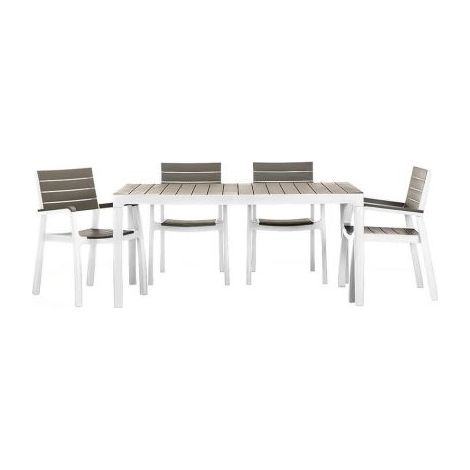 TAVOLO IN RESINA DA GIARDINO EFFETTO LEGNO KETER HARMONY 160x90 + SEDIE 32304V TAVOLO + 4 SEDIE (32304/4) (1/3)