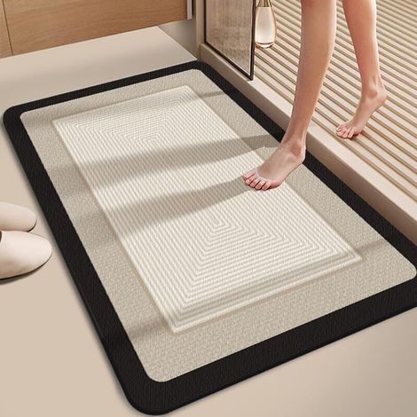 Badematte – Kieselgur – 80 x 120 cm – Rutschfest – Schnell absorbierend – Für Badezimmer – 1 Stück (1/5)