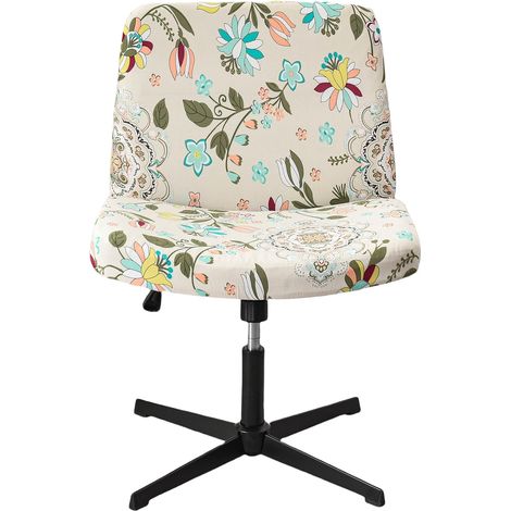 Housses de chaise décoratives modernes pour chaises de bureau d'ordinateur, motif floral, housse de chaise de bureau sans accoudoirs (1/5)