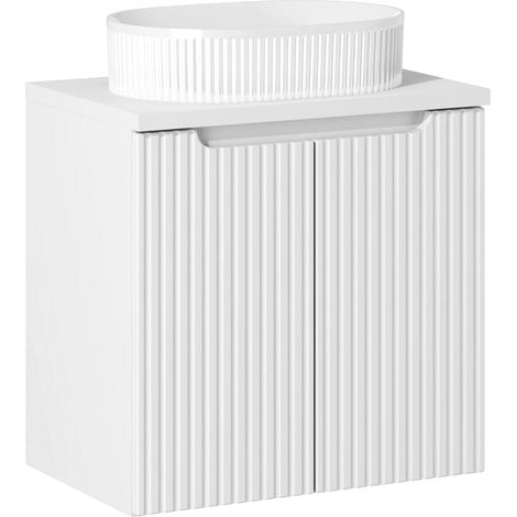 Waschtisch 60cm mit Keramikwaschbecken, weiß, NEWPORT-56-WHITE (1/5)