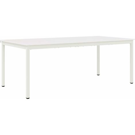 Maison Exclusive - Esstisch Weiß 200 x 100 x 75 cm Massives Kiefe (1/5)
