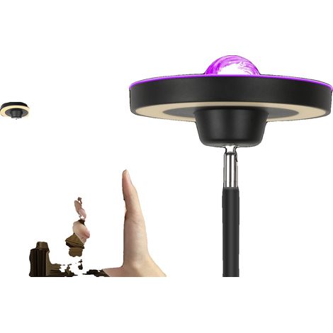 Lampada da terra, proiezione a onda RGB, telecomando, bianca, nera (1/2)
