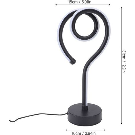 Lampe de table LED en spirale Lampe de Table à LED en Spirale Moderne, 3 Couleurs de Contrôle Tactile luminaire lampe (1/5)