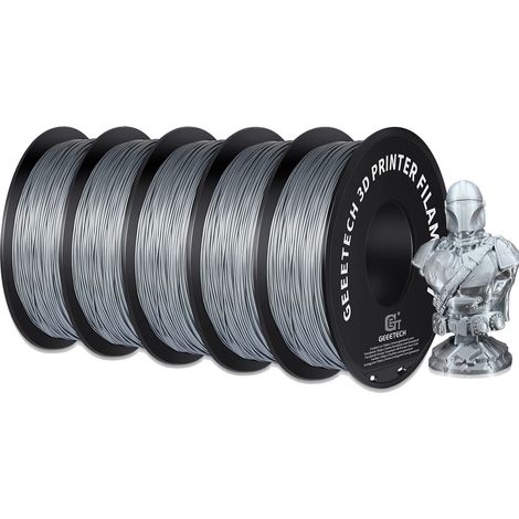 Filamento per stampante 3D, materiale PLA, diametro 1,75 mm, argento (1/2)